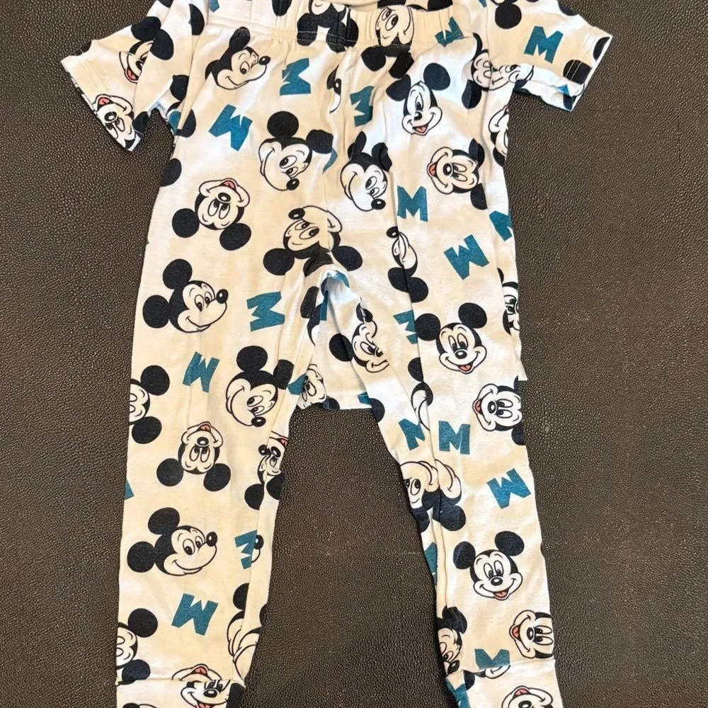 Disney Mickey & Friends Pajama Set - Teal and White bundle of two size 6